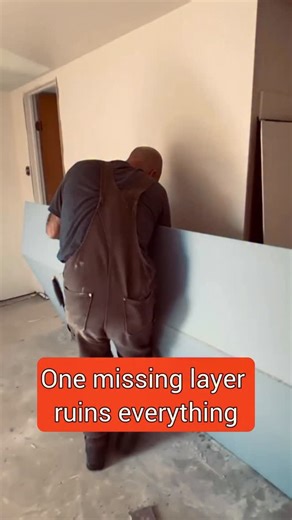 ✅ Follow Built To Code for renovation tips ⬇️ Shower build essentials below Skip one of these steps and your shower won’t last 5 years. Step 1: Waterproofing membrane Before any tile goes up, install the waterproofing layer first. Spread thin-set on the wall, press the membrane firmly into place, and smooth out all air pockets with a trowel. Make sure seams overlap by at least 2 inches and seal every corner, edge, and penetration, including pipes. Without this protective layer, water will reach