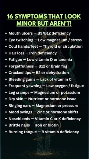 16 Symptoms Your Body Should Not Ignore16 Body Signs That May Point to Vitamin Deficiencies