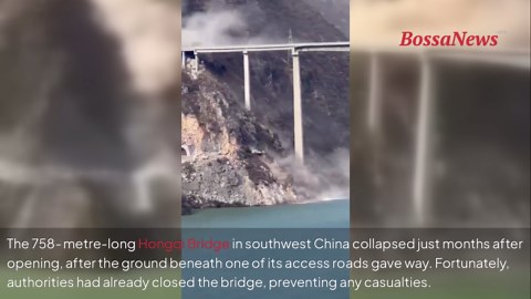 Shocking footage shows brand-new Chinese bridge crumble into river