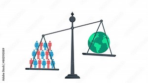 growing population on earth scale animation