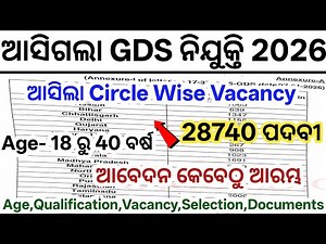 Postal GDS New Vacancy 2026// Odisha Post Office GDS Govt Jobs// 10th Pass New Govt Jobs Odisha 2026