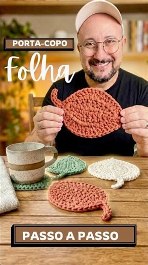 👆🏼▶️Clica Neste 👆🏼Título ▶️Acima 👆🏼E Aprenda a Fazer Este Porta-Copos Folha em Crochê 🧶
