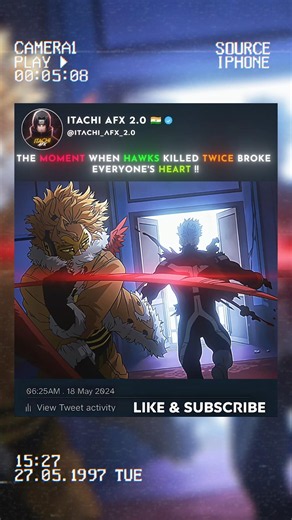 🤯 The Moment Hawks Killed Twice & Broke Everyone's Heart 🥺 #mha #myheroacademia #animeedit #amv