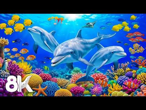 Colorful Sea Life in 8K UHD — Beautiful Fish Swimming, Beautiful Relaxing Music for Stress Relief