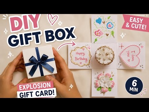 DIY Explosion Gift Box 🎁 | Easy Handmade Birthday Card & Surprise Gift Box Tutorial (6 Minutes!)