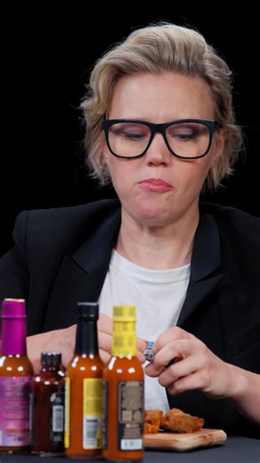 First We Feast on Instagram: "NEW @HotOnes episode with Kate McKinnon 🔥 Find out if she made it through the wings of death NOW 👀 Link in bio."