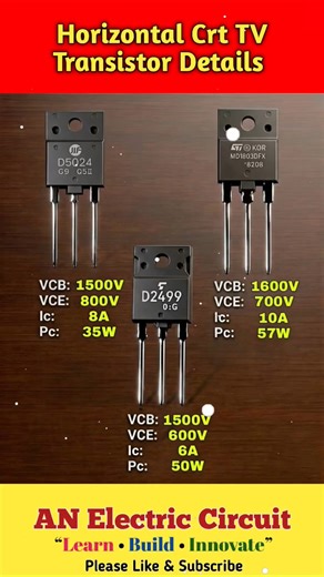 Horizontal CRT TV Transistor Details | #trending #viral #electronic #electricalguru