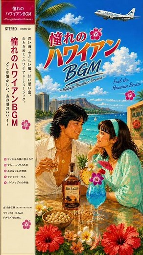 【BGM】憧れのハワイアンBGMⅡ🌴 🏖️VintageHawaiianBGM 🍸steelguitar｜relaxation / sleep / cafe music / Ocean /