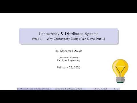 Concurrency, Parallelism & Distributed Systems Lecture 01 Part 01