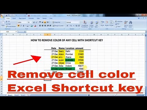 Excel Shortcut key | Remove cell color in Excel with shortcut key | important useful shortcut keys