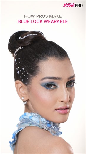 FARAH PATEL on Instagram: "Blue is back, bolder, cleaner, and unapologetically glam. 💙 This Blue Pop look is all about high-impact artistry. From seamless blending to intense pigment, this look proves that a bold eye isn't intimidating, it’s empowering. Perfect for party nights and editorial moments when you're ready to step out of the neutral zone. ✨ The Team • Makeup: @glamupbyfarah • Hair: @yogitahairstylist369 • Photography: @a.m.aperture #glamupbyfarah #nykaa #nykaapro #BluePop #makeuparti