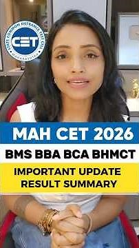 MAH CET 2026 BMS BBA BCA BHMCT| Important Update after Result