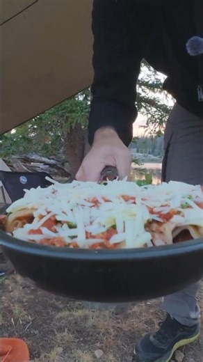 Battling a RAINSTORM and cooking LASAGNA while BACKPACKING Trailer! #backpacking #camping #outdoors