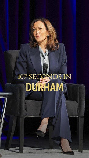 107 Days is more than a story about the past. It is a call to act with purpose. Thank you to our crowd in Durham last week for for your energy, your voices, and your clarity. Thank you, Roy Wood, Jr., for an important conversation. | Kamala Harris