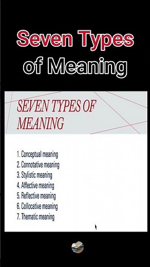 Seven Types of Meaning by Geoffrey Leech