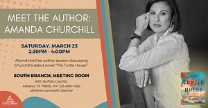 View a wonderful author talk at the South Branch Library where branch manager Alyssa Crow had a conversation with Amanda Gann Churchill, author of "The Turtle House," while on her national book. A great book you'll certainly want to read. | Abilene Public Library