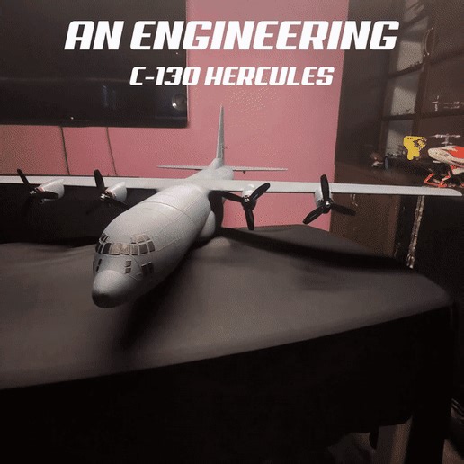 Avião RC INSANE C-130 Hercules impresso em 3D