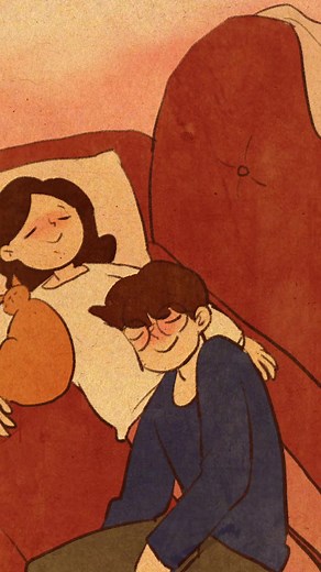 Your belly is such a great pillow. 😴 #퍼엉 #애니메이션 #커플 #커플일상 #뱃살 #베개 #puuung #animation #couple #couplelife #couplegoals