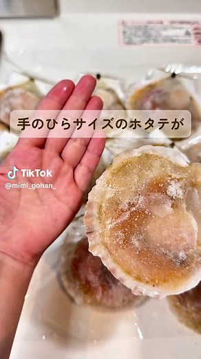 殼付きホタテを初めて買ったけど美味しすぎたよおぉぉ😍 フライパンでも作れるし、冷凍のまま焼くだけだから超簡単に美味しく食べれた✨ サイズも大きくて貝好きの私にはたまらなかった🥹✨ #ホタテ #トクトク大感謝祭 #tiktokshop1周年