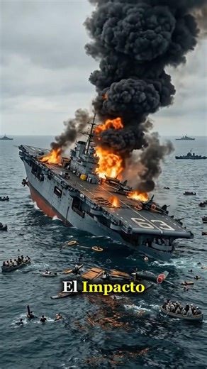 Este portaaviones fue hundido por un solo kamikaze en menos de 30 segundos #historia #viralvideo