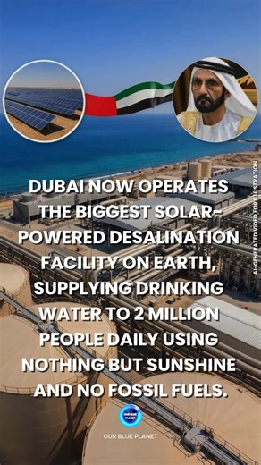 In a major step toward sustainability, Dubai has begun constructing the world’s largest solar-powered desalination plant in Hassyan. The facility relies on advanced reverse osmosis technology powered by solar energy to transform seawater into drinking water for more than 2 million people each day, without fossil fuels. Unlike conventional desalination processes that depend on fossil energy, this project is designed to operate on renewable solar power, significantly reducing emissions. The initia
