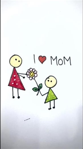 A Sweet Drawing for Mom ❤️✨ #Shorts
