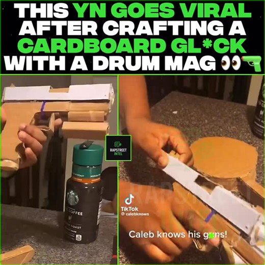 RaP StreeT INTEL 📡 on Instagram: "This YN goes viral after crafting a cardboard Gl*ck with a drum mag 👀😭🔫 #explore #viral #trending #explorepage ✍️ @beingtripurari_"