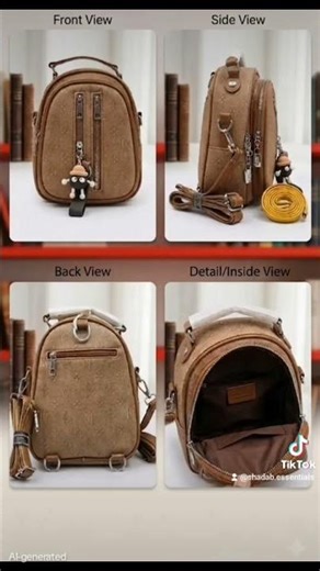 Luxury Designer-Inspired Canvas Mini-Backpack with Collectible Charm #education #perfumes #students