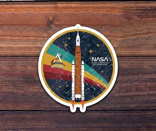 Artemis NASA Sticker, Distressed Retro Space Mission Decal, Vintage Rocket Launch Vinyl, Astronomy Lover Gift, Laptop Decor Space Art - Etsy