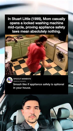 In Stuart Little (1999), Mom casually opens a locked washing machine mid-cycle, proving