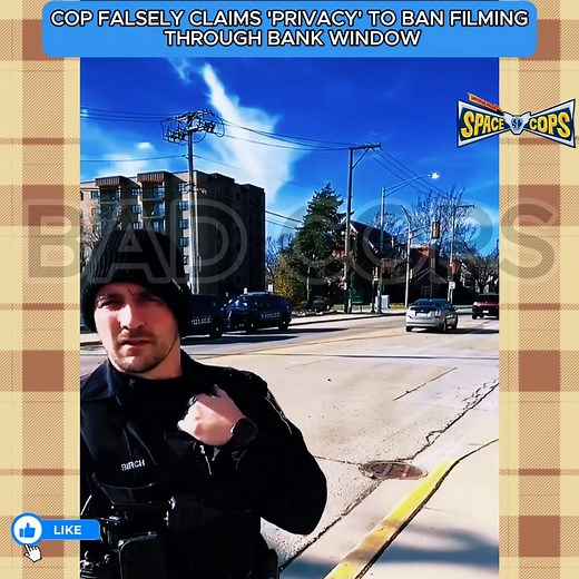 12 reactions · 7 comments | Cop Falsely Claims 'Privacy' To Ban Filming Through Bank Window | Password you | Facebook
