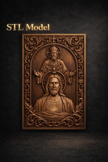 Holy Trinity Relief CNC 3D Model | Christian Wall Art (STL File) - Etsy
