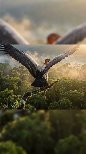 King Vulture: The Colorful King of the Rainforest Skies! 🦅 #wildlife #birds