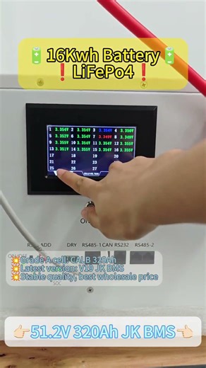 17kw solar battery stackable 51.2V320Ah mobile battery #pack#battery #lifepo4 #factory