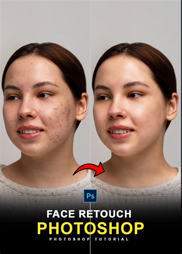 Face Retouch with Photoshop | Skin Retouching Tutorial #skinretouching #faceretouch #skinretouchingtutorial #faceretouching #skinretouch #retouch #highendretouch #photoshoptutorial #shortsvideo #graphicssolutiontricks #photoshopshorts #portraitretouching #faceretouching | Graphics Solution Tricks
