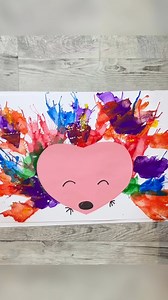 🦔Sending you Hedge-HUGS💕 How cute is this heart faced hedgehog art?? I love using straws to blow paint - make sure the paint is diluted with plenty of water! Add a paper heart face and you have your hedge-HUG for Valentine’s Day!! 💕 #crafting #craft #craftideas #crafts #valentinesday | Home is Where the Art is