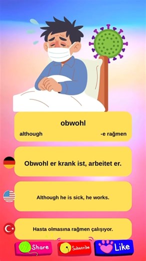 German Conjunctions Nebensatz | Subordinate Clause Conjunctions - Obwohl #deutschlernen #english