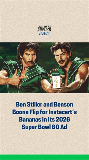 ADWEEK | @benstiller and @bensonboone are bringing Disco Fever and Banana backflips to the Super Bowl. 🪩 The two star in @instacart’s 2026 Super... | Instagram