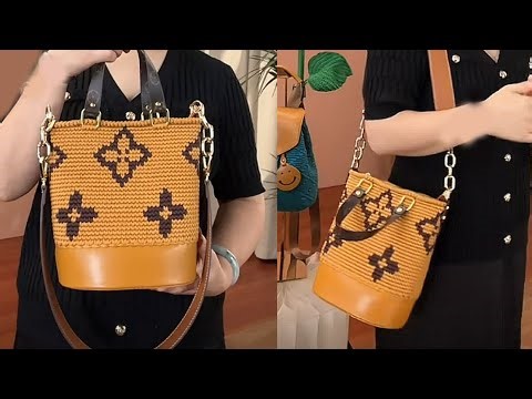 DIY Crochet Purse with Leather Base | Modern Handmade Bag Tutorial