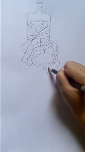 Blue Ruffle Dress Fashion Design 👗✨💙 | Elegant Dress Sketch Tutorial 🌸