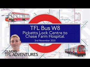 TFL BUS ROUTE W8 - Picketts Lock Centre To Chase Farm Hospital - 02.11.2025 - Lee Valley Bus Journey
