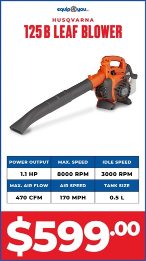 Choose a top-rated Husqvarna Leaf Blower from Equip4You.� Easy to use...