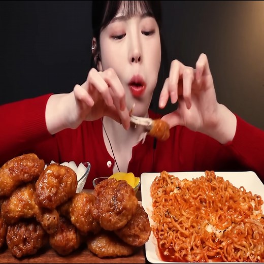 95K views · 3.2K reactions | Crispy Honey Combo Fried Chicken with Spicy Buldak Fire Noodles Mukbang ASMR part 2 | Boki asmr | Facebook
