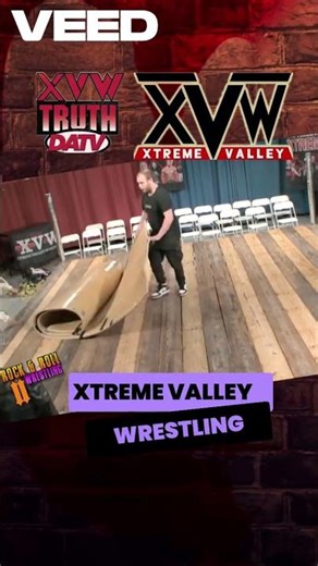 Ring set up for XVW Rock and Roll Wrestling