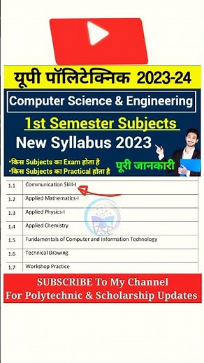 Computer Science Engineering 1st semester syllabus polytechnic #polytechnic #short #shorts
