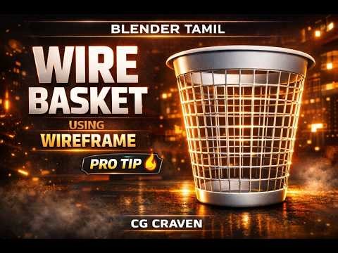 Day 11 – Create Realistic Wire Basket using Wireframe Modifier | Blender Tamil
