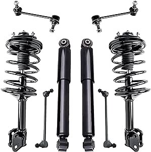 Detroit Axle - 8pc Struts Shocks Kit for 2006 2007 2008 Honda Pilot Complete 2 Front Struts with Coil Spring 2 Rear Shock Absorbers 4 Front Rear Sway Bar Links Replacement Quick Install Ready Struts