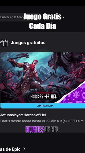 ¡UN JUEGO GRATIS CADA DIA! 🎮🎄 Jotunnslayer: Hordes of Hel #epicgames