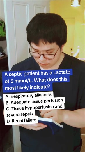 When nurses and doctors gasp about a septic's patient's lactate: High lactate (>4 mmol/L) indicates poor tissue perfusion and anaerobic metabolism and is associated with higher mortality in sepsis. #nursing #nursingtiktok #nursingstudent