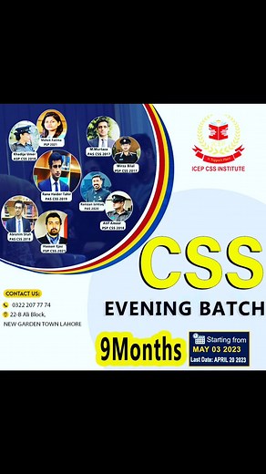 ICEP CSS Institute Avail 30% Fee Off in Ramadan Admissions Deadline April 20 @ 5PM Join ICEP's 9 Months Comprehensive Session for (Equally Beneficial) #CSS24, Special #CSS & #PMS23 WhatsApp - 03222077774 For 5 FPSC Recommended Academic Phases...! | CSS EXAMS